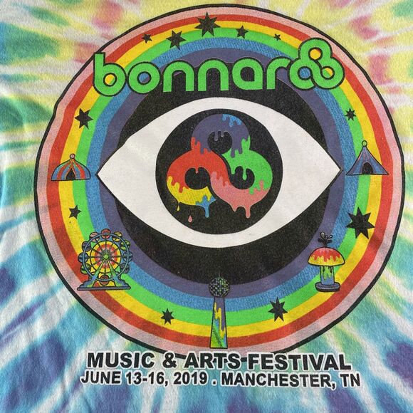Bonnaroo Shirt Mens Extra Large Tie Dyed 2019 Music Festival Phish Post Malone - Picture 3 of 11